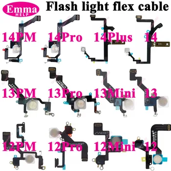 LED Flash Light Sensor Flex Cable For iPhone 12 14 Plus 13 Pro Max 11 Proximity Distance Ambient Parts