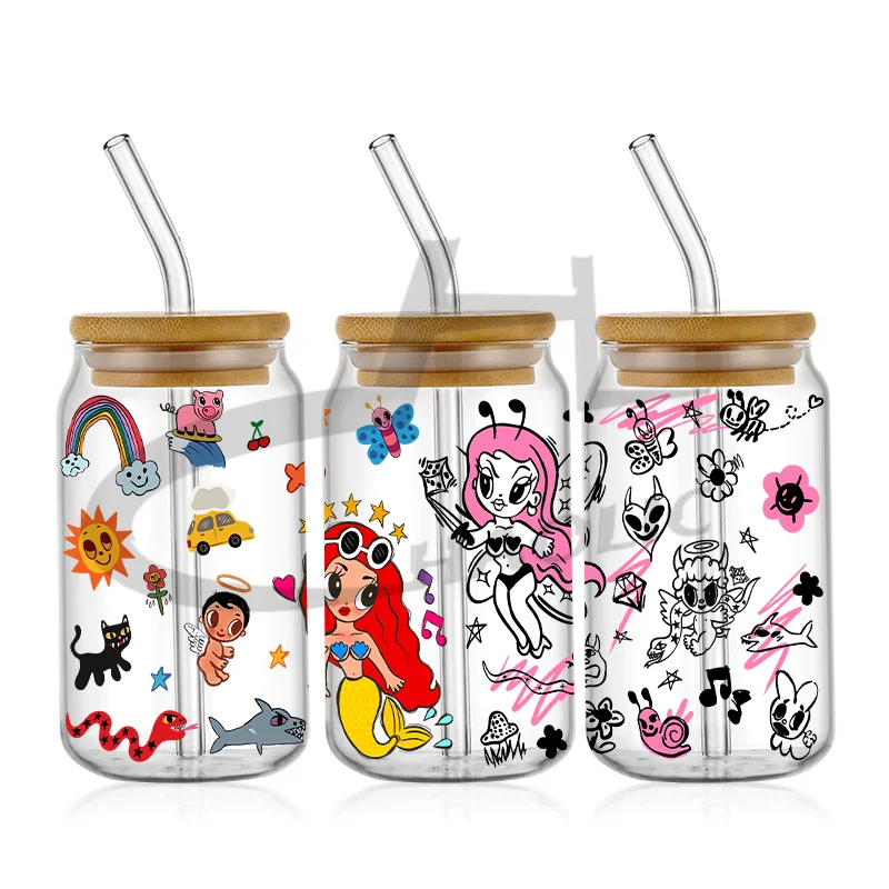 UV DTF Cup Wraps dtf transfer sticker Tomrrow Will Be Beautiful MANANA Karol G Glass Can Warp 16oz Libbey labichota Album Cover Karol G Mermaid