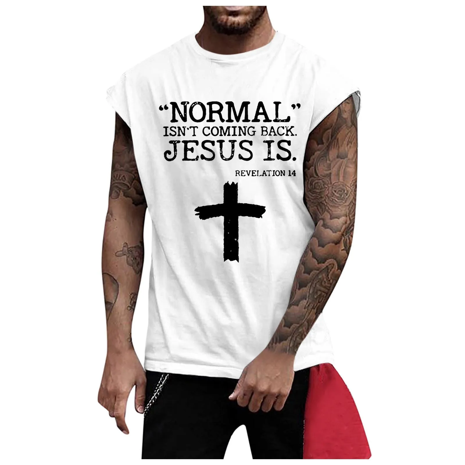 Chaleco de algodón con estampado para hombre, ropa de verano de Color sólido, absorbente de sudor, para correr y gimnasio