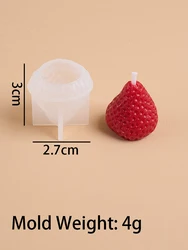 Romantic 3D Strawberry Aromatherapy Candle Mold for Handmade Scented Decor (S)