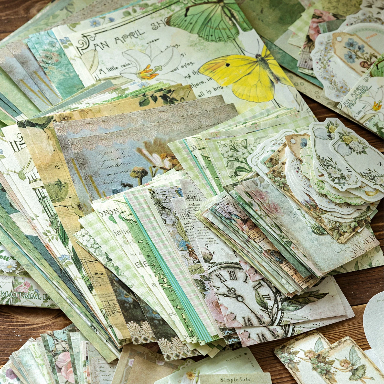 Deco Scrapbook Collage Background Paper Pack - 100pcs Creative DIY Craft Paper