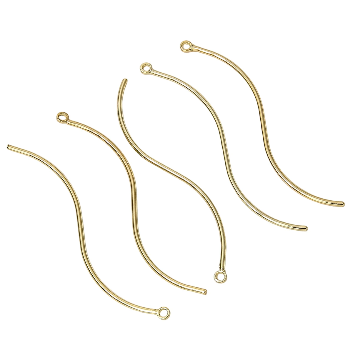2/10Pcs S-Förmigen 14K Gold Doppel Zylinder Verbinden Stange Ohrring Ohr Clip Ohr Haken DIY handgemachte Schmuck Machen Zubehör – Detail 2