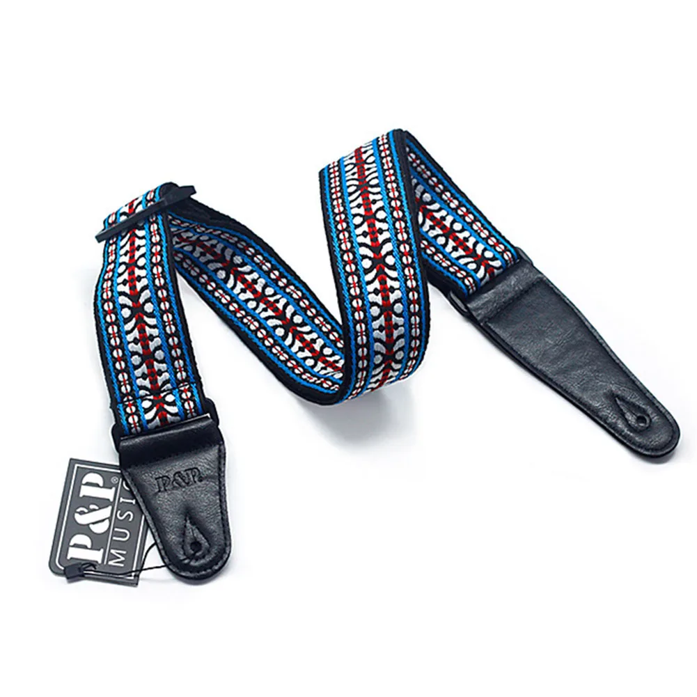 

Deluxe Cotton and Leather Guitar Bass Belt Ideal for Bass Acoustic Electric Wide Compatibility for Various Guitars