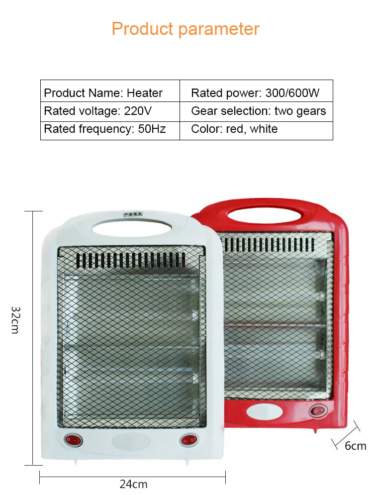 Portable Electric Heater Stove Hand Winter Warmer Machine Furnace Bedroom  Office Quartz Thermal Heating Radiator Hot Air Blower - Electric Heaters -  AliExpress