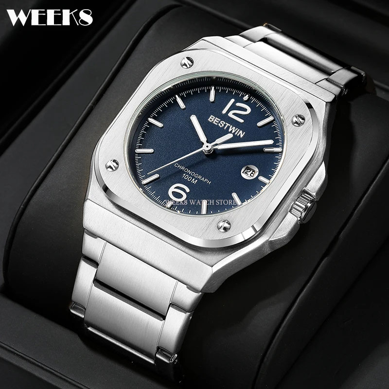 Luxury Men Watch Large Big Dial Square Quartz Wristwatch Sliver Gold Black Blue Reloj Classic Watches Business Man Brand Clock