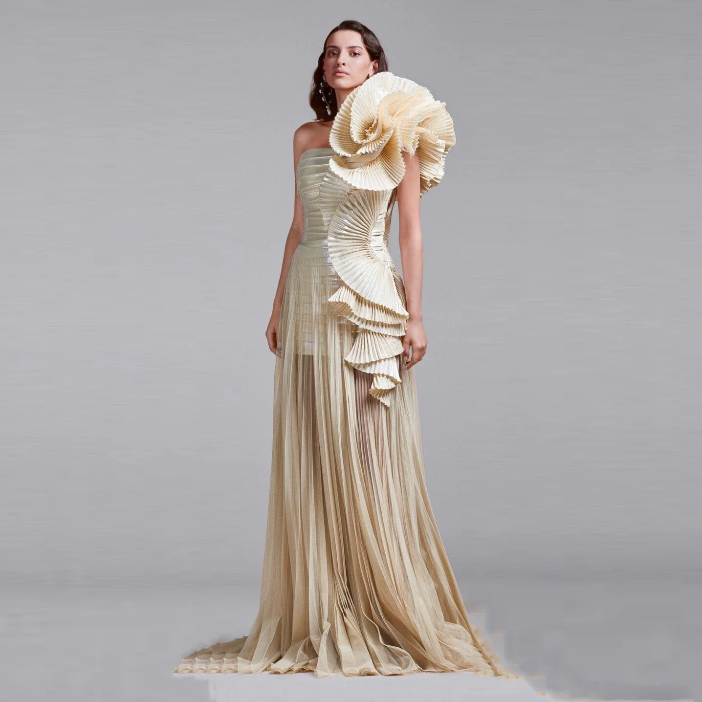

New Arrival Evening Gown فساتين للحفلات الراقصة Arabic Pleated One Shoulder Maxi Formal Dress Mermaid Prom Party Dresses