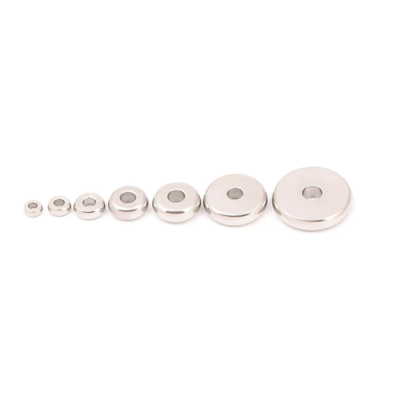 304 Stainless Steel Flat Round Beads 50Pcs 2.5 3 4 5 6 8 10 mm Disc Loose Spacer Beads Jewelry Making DIY Bracelet Necklace