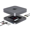Qwiizlab USB C Hub for Mac Mini with Dual Drive Enclosure SATA NVMe M.2 SSD 10Gbps SD Card Reader Docking Staion HDMI DP (Gray) 1
