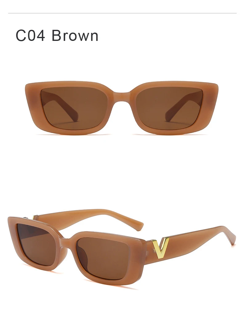 Schutzbrille Mode Rechteck Sonnenbrille Frauen Vintage Kleine Rahmen Sonnenbrille Damen Klassische Schwarze Quadratische Brillen – Detail 8
