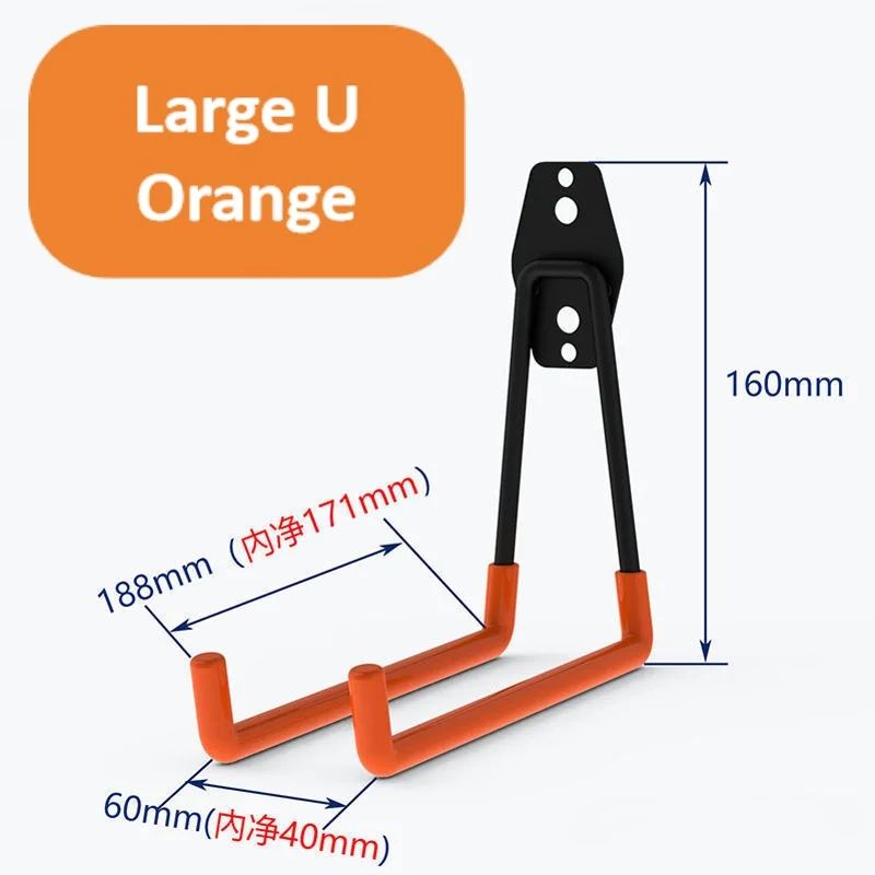 Description Picture 6 of item1PC Heavy Duty Metal Hook Garage Organizer Wall Mount Bicycle Hanger Hooks Wall Mount Anti-slip Storage Hook Garage Storage Tool