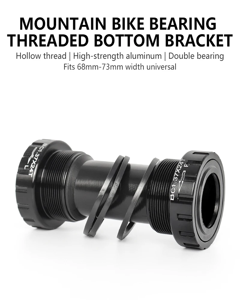 Description Picture 2 of itemMTB Bicycle Bottom Bracket Hollow Thread 68-73mm Universal Mountain Bike Axle Bearing Aluminum Alloy Bottom Bracket