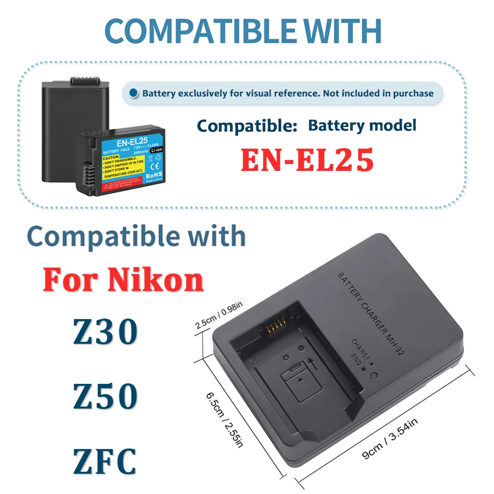 MH-32 MH32 バッテリー充電器 ニコン EN-EL25 ENEL25 EN25 バッテリー