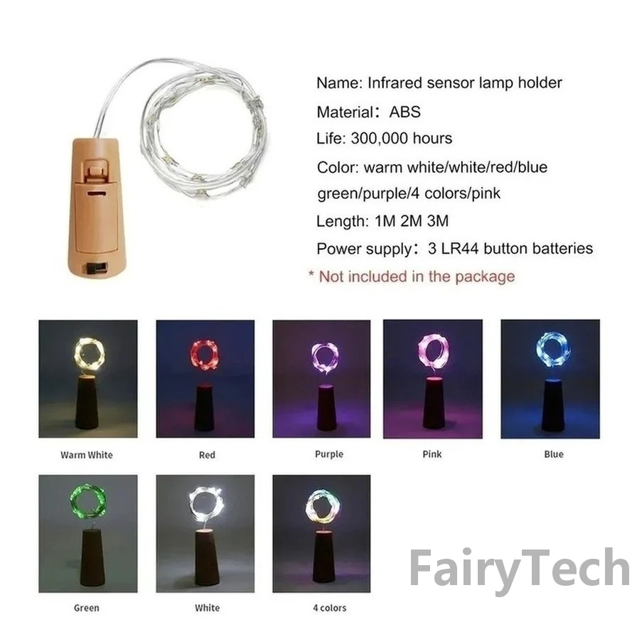 5 Stuks Batterij Aangedreven Kurk Fles Licht 2M Led Lichtbalk Licht Verjaardagsfeest Wijnfles Stopper Lichtbalk (Zonder Batterij)