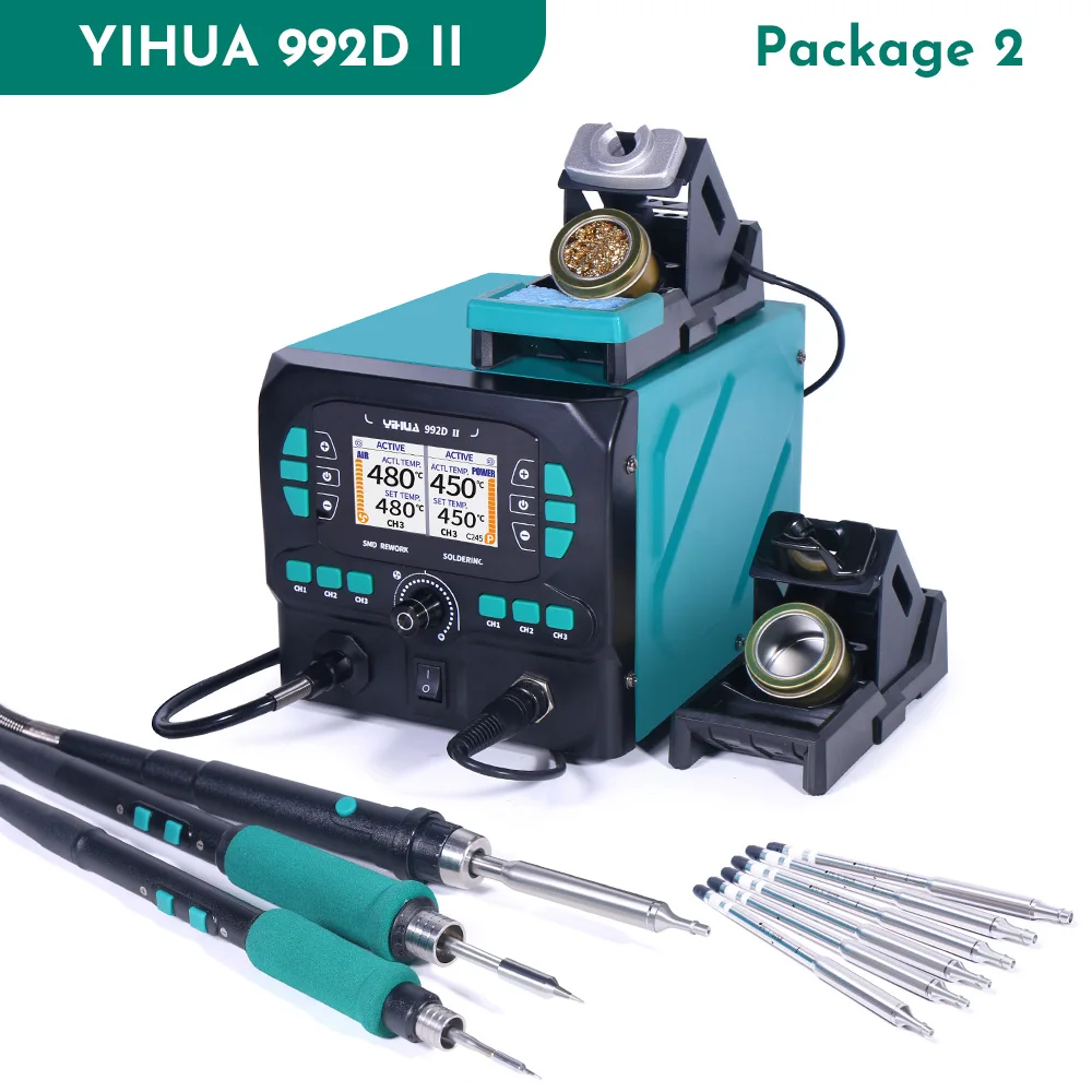 WEP 992D III Kit Stazione Saldatore Ad Aria Calda - Stazione Di Rielaborazione Professionale Per Elettronica - 2