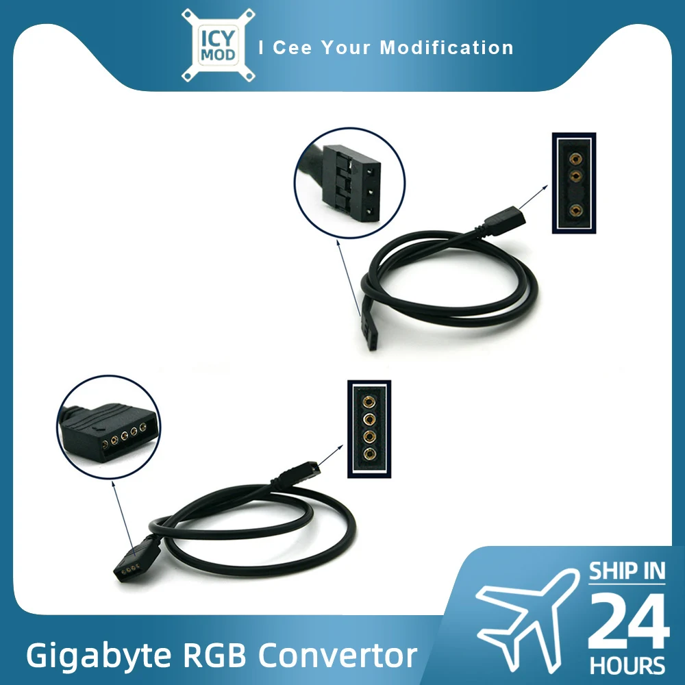 50cm Gigabyte Motherboard AURA 5Pin4Pin 12V / 3Pin VDG 3Pin 5V PVC