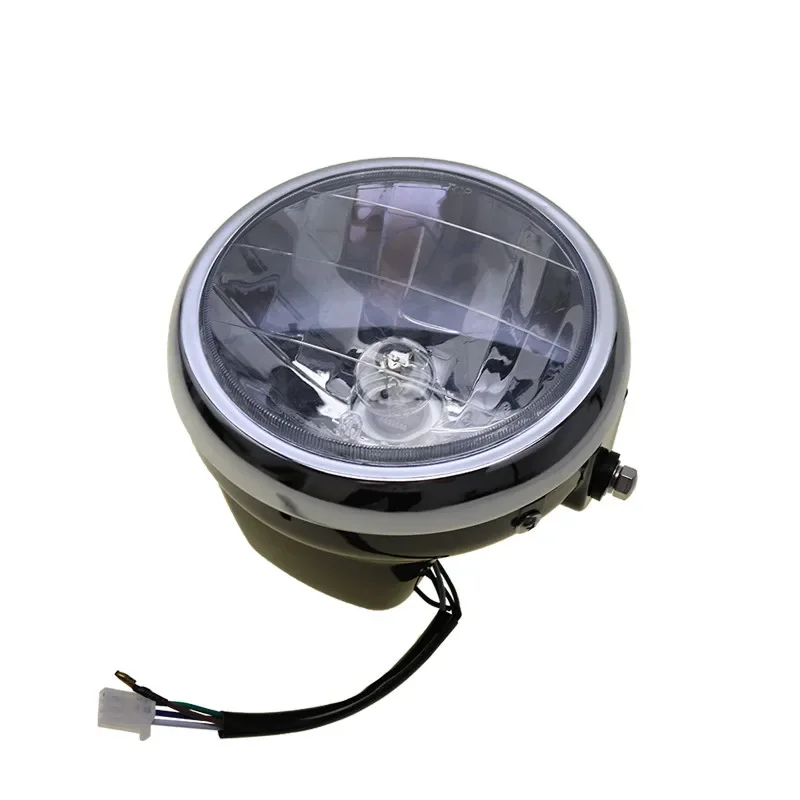 Faro Per Moto YBR125 2002-2013 - Lampada Ambra Rotonda, 12V, Diametro 18 Cm, Plug And Play