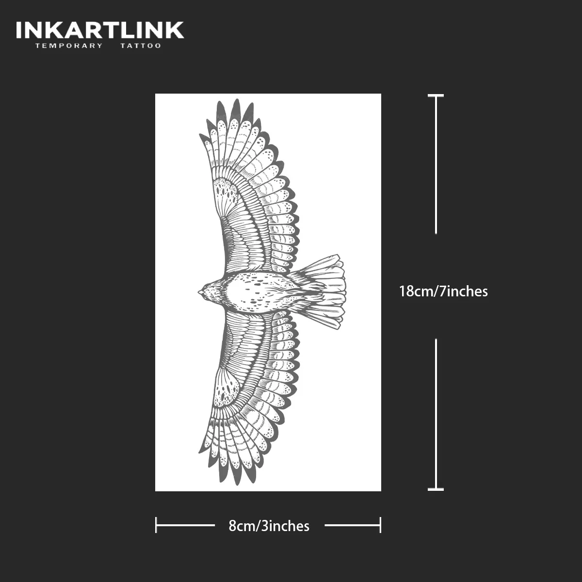 Adelaar Met Vleugels Uitgespreid Tijdelijke Tattoo, Duurt Tot 15 Dagen  Nieuwe Technologie Magische Waterdichte Semi-Permanente Sticker. -  AliExpress, image size:1200x1200