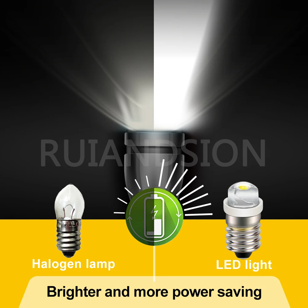 2개 LED 표시등 E10 0.5W DC 3V 4.5V 6V 12V 18V 24V 110V 220V 경고 신호 전구 기기 램프 따뜻한 백색