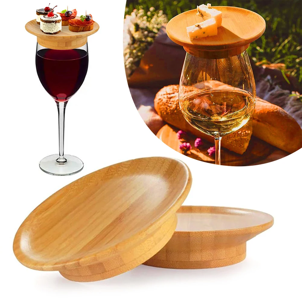 4PCS Silicone Wine Glass Charcuterie Topper Reusable Snack Plates - Red  Reusable Snack Trays For Wine Glasses