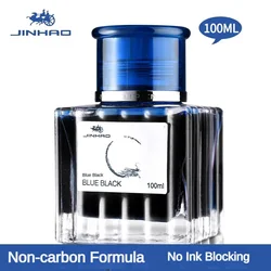 JINHAO Premium Glass Bottled Fountain Pen Ink - 30/50/100ml, Ideal for Office and School Supplies (100ml-Blue Black)