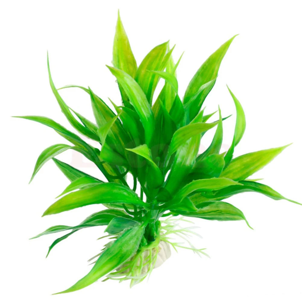 Artificial Aquarium Plants Plastic Manmade Water Plant Grass 15cm Height For Aquarium