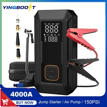 4000A Car Jump Starter with Air Pump – Portable 150PSI Auto Power Bank & Tire Inflator 1