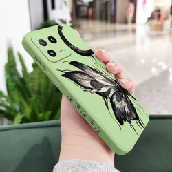 Butterfly Art Liquid Silicone Phone Case Cover for 12 Lite (Light Green)