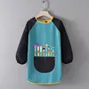 Kids Paint Apron Artist Uniform for Children Working Pocket Waterproof Apron for Painting Baby Eating Brush Pattern Sleeved Bib 3