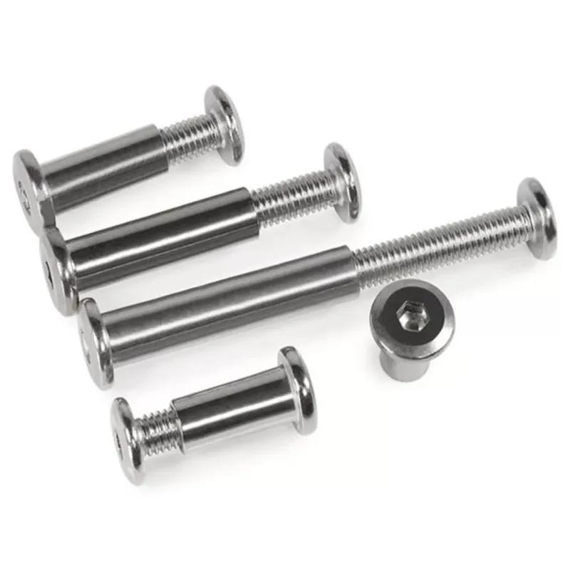 2-10pcs D4(M3) D5(m4) D6(m5) D8(m6) D10(m8) 스테인레스 스틸 대형 플랫 육각 시카고 책 나사 가구 너트 (나사 포함)