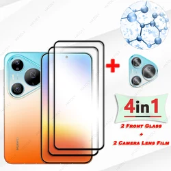 Protezione in Vetro per Schermo e Obiettivo della Fotocamera con Bordo Nero per Huawei Pura 90 Pro Max 5G