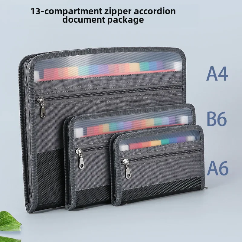 A4 Size Double Zip Expanding File Folder 13 Layers Large Capacity Student Test Paper Storage Bag Office Document Organizer file folder,file bag