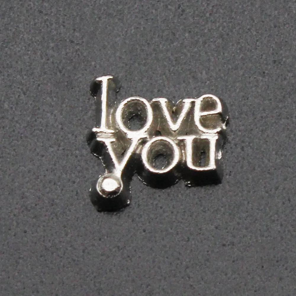 

New Arrive 20pcs Silver Love You Floating Charms Living Glass Memory Lockets Bracelet Pendants Diy Jewelry Accessory