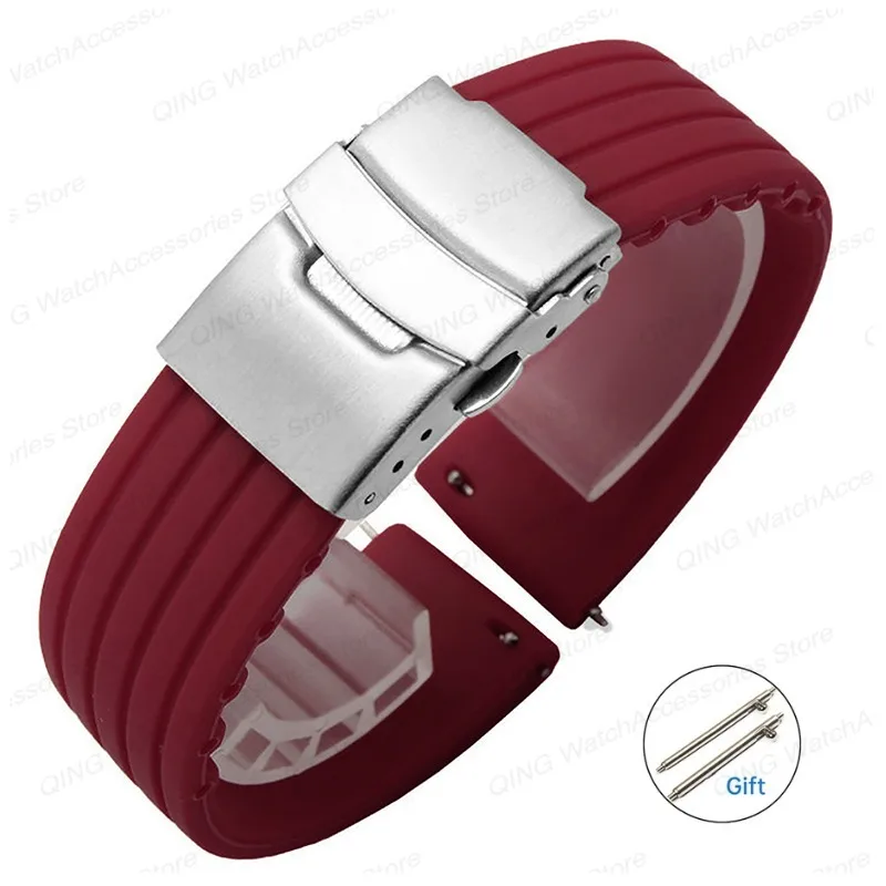 Silicone Wristbelt Rubber Watchband with Quick Release Strap - Universal Men's Bracelet, Various Widths