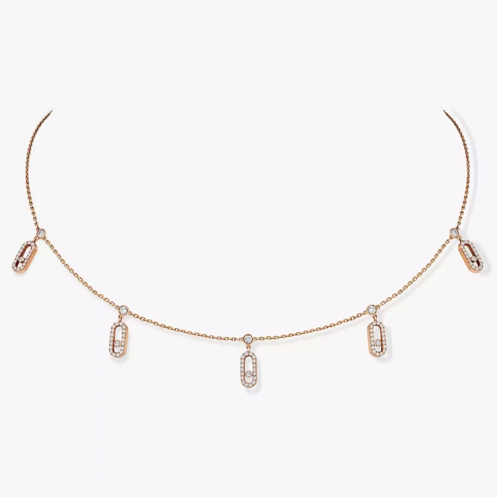Pure silver s925 MOVE UNO series multi pendant diamond women's necklace for dinner party