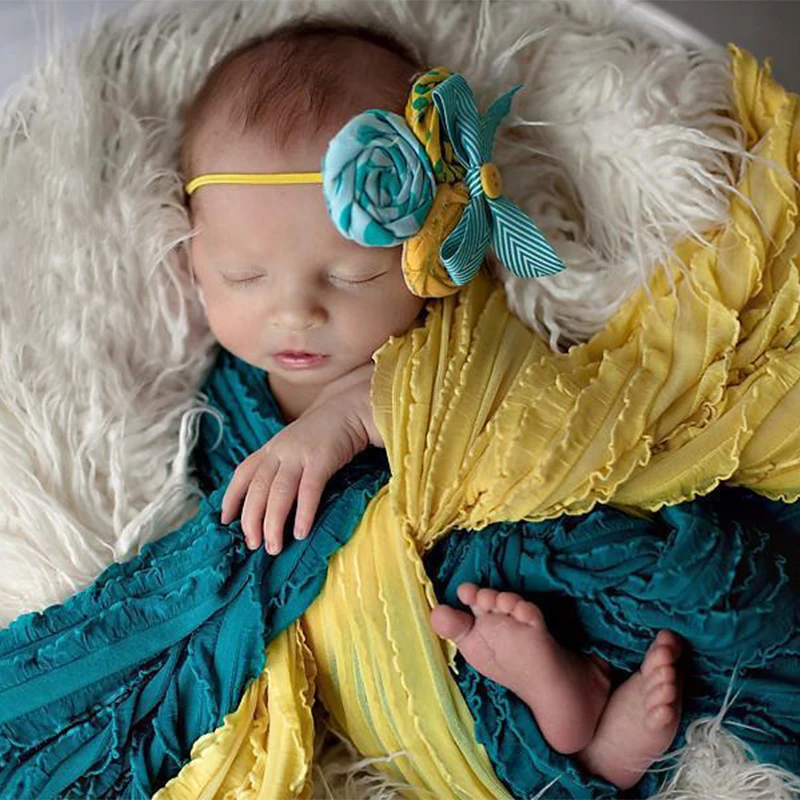 Stretch Lace Wraps Newborn Photography Props Infant Ruffle Fabric Posing Swaddle Accessories For Baby Bebe Shooting First Photo
