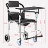 Elderly Commode Toilet,Stainless Steel Portable Folding Wheelchair for Seniors,Disabled Armchair with Wheel Adult Mobility Aids 5