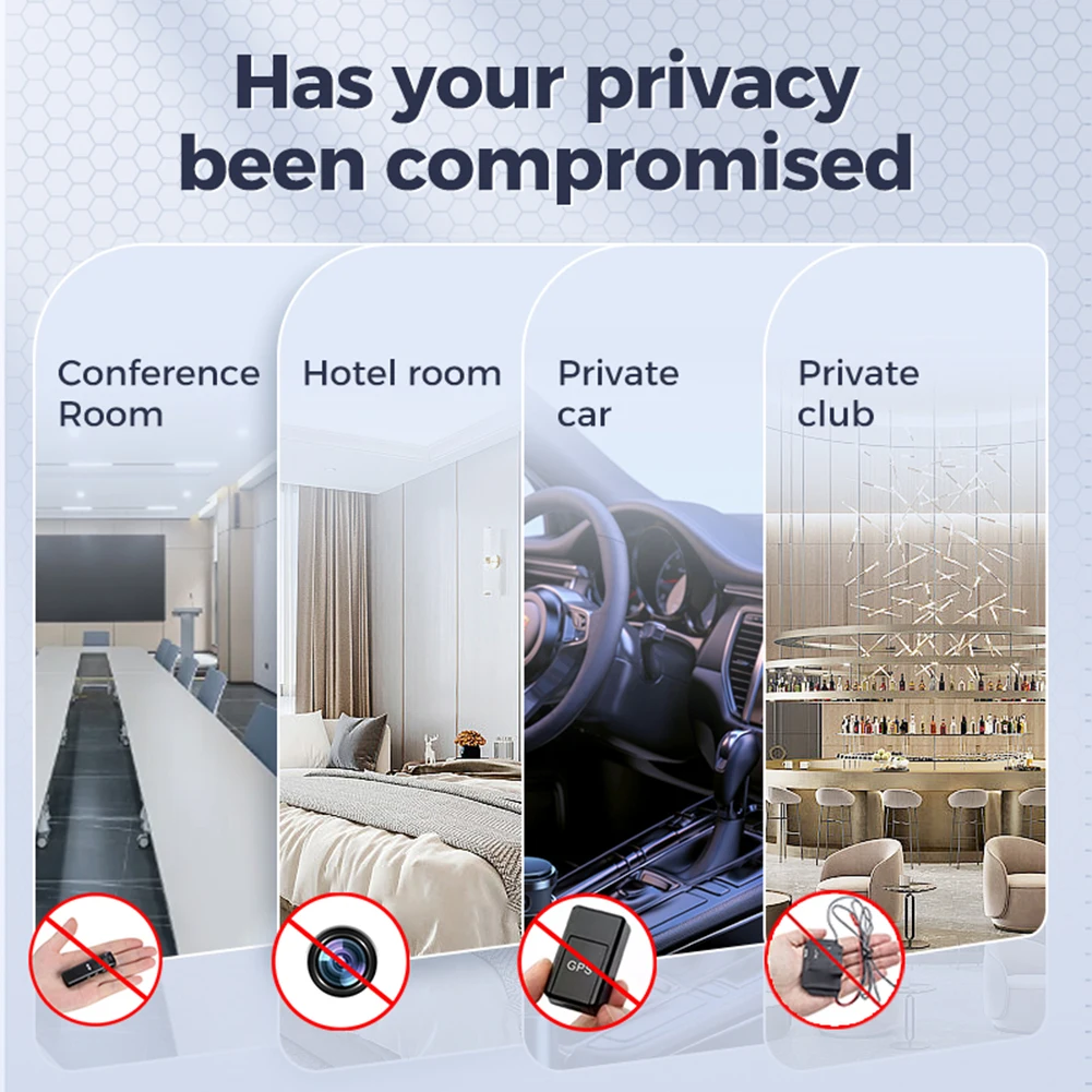 Anti Candid Camera Detector 5 Levels Sensitivity Wireless Signal Scanner Wiretapping Finder for Hotel Travel Bathroom Office Car