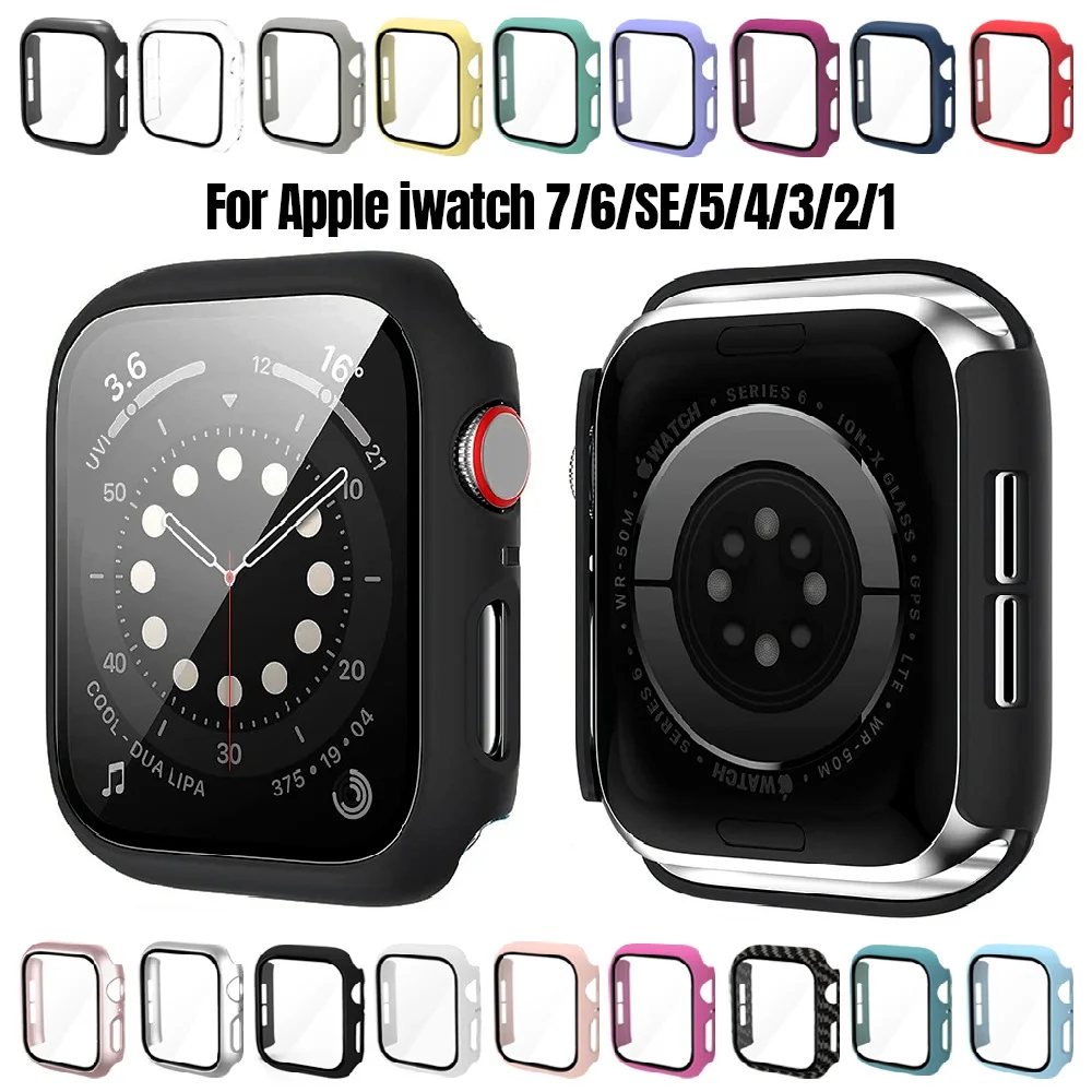 2Pcs Watch for Apple Watch Case 44mm 40mm 42mm 38mm 41mm 45mm Bumper Protector Cover Screen for iWatch Series 7 SE 6 5 4 3 2 1