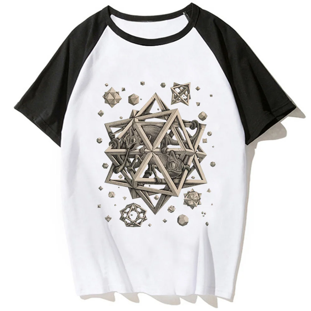 Maglietta Escher Donna Harajuku T-Shirt Ragazza Streetwear Abbigliamento