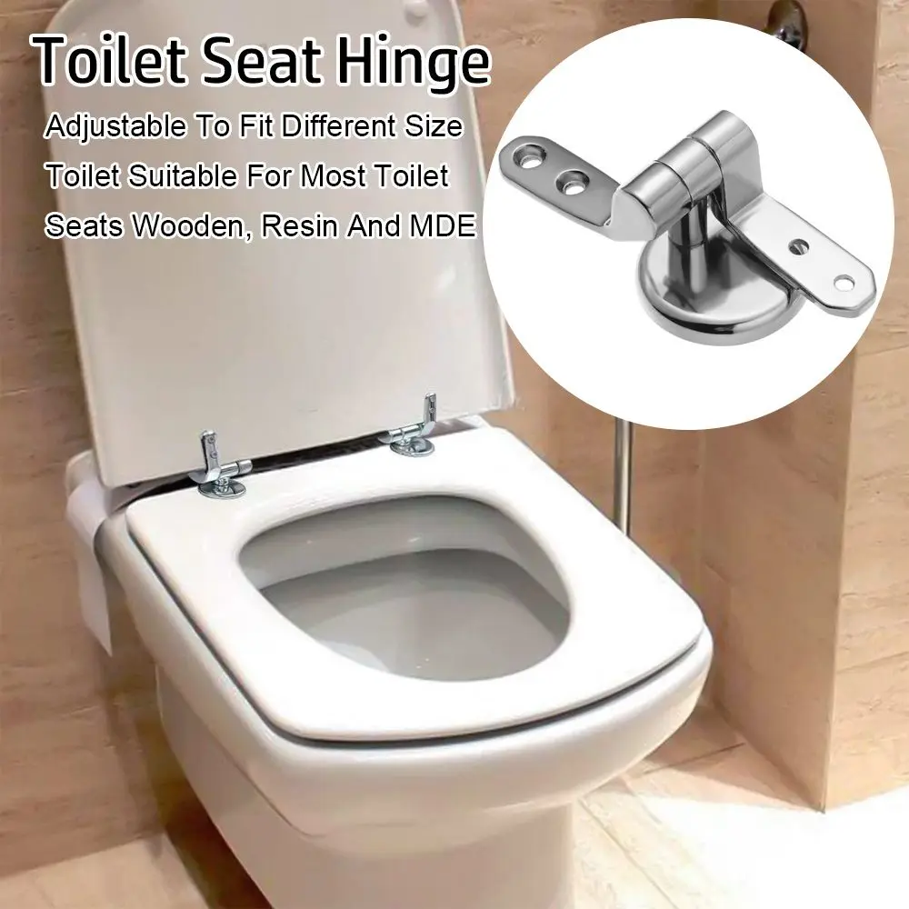 Pair of Toilet Chrome Hinges With Fittings Toilet Seat Replacement Mountings
