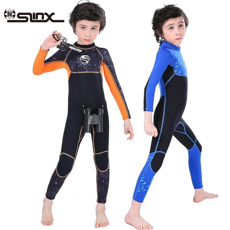 2.5mm Neoprene Watersports Kids Child Swimwear Long Sleeve Diving Full Wetsuit 