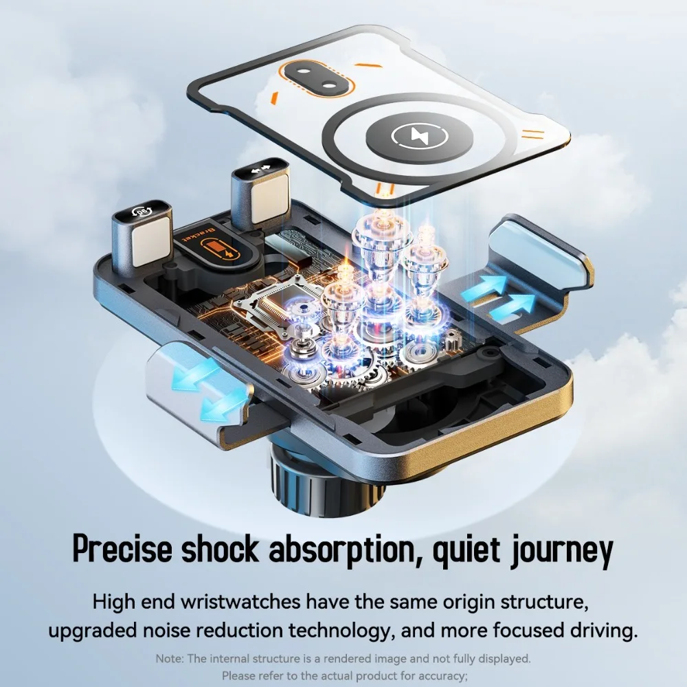 Auto Clamping 15W Wireless Car Charger with Super Fast Charging and Air Vent Phone Holder