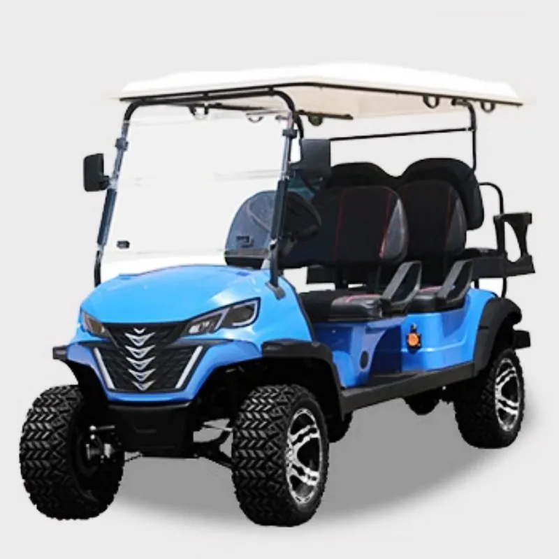 

Custom Golf Cart 6 Seater Lifted Golf Carts Electric Four Disc Brake System Independent Suspension Hunting Cart