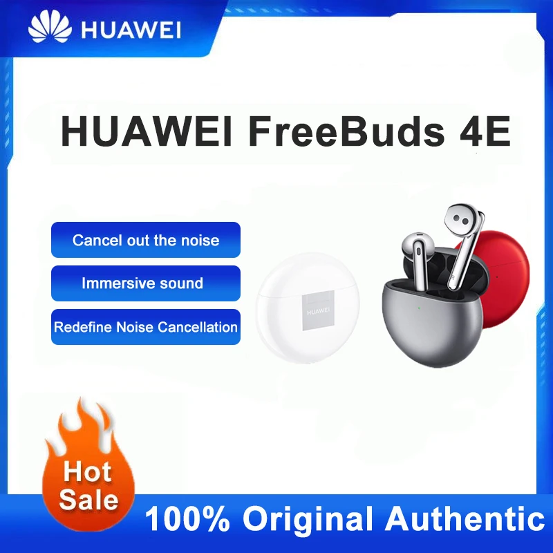 

Huawei FreeBuds 4E wireless bluetooth headset semi-in-ear running sports headset active noise reduction ultra-long battery life