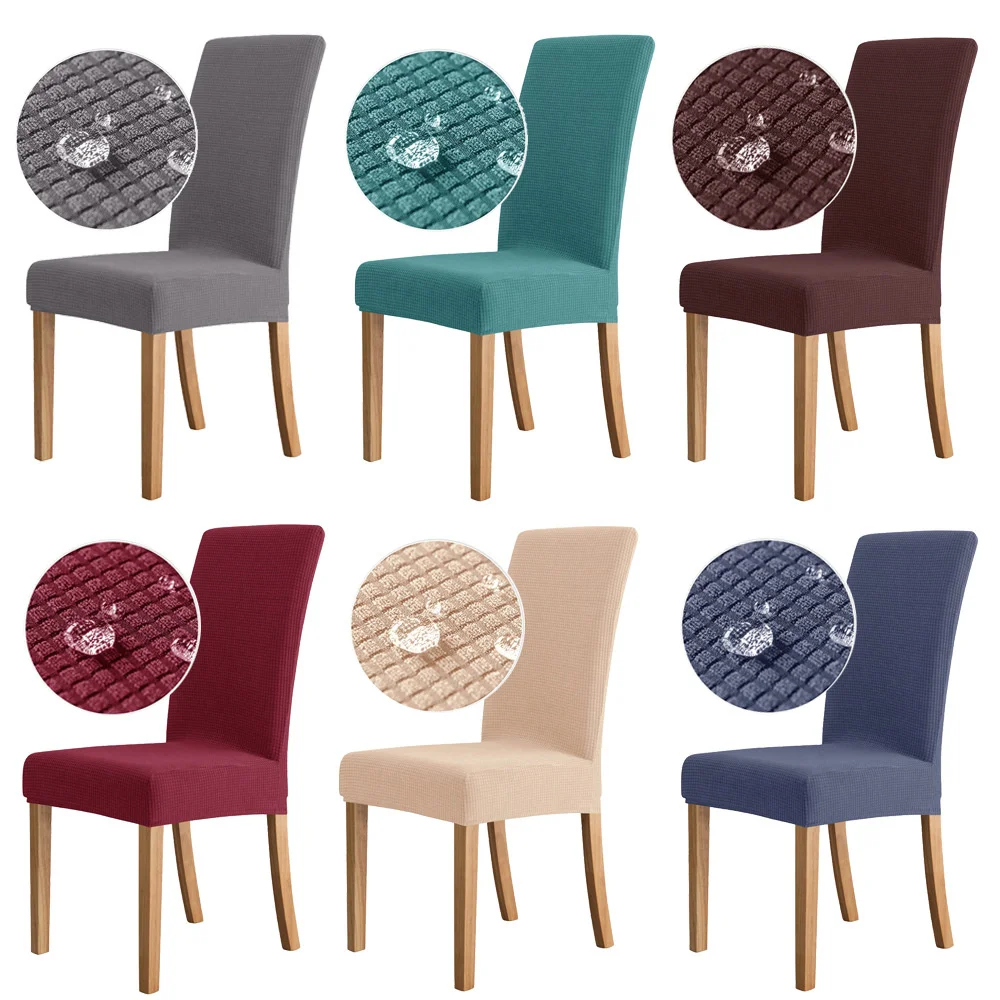 Waterproof Elastic Chair Cover With Back Dining Room Chair Covers Jacquard Covers For Chairs For