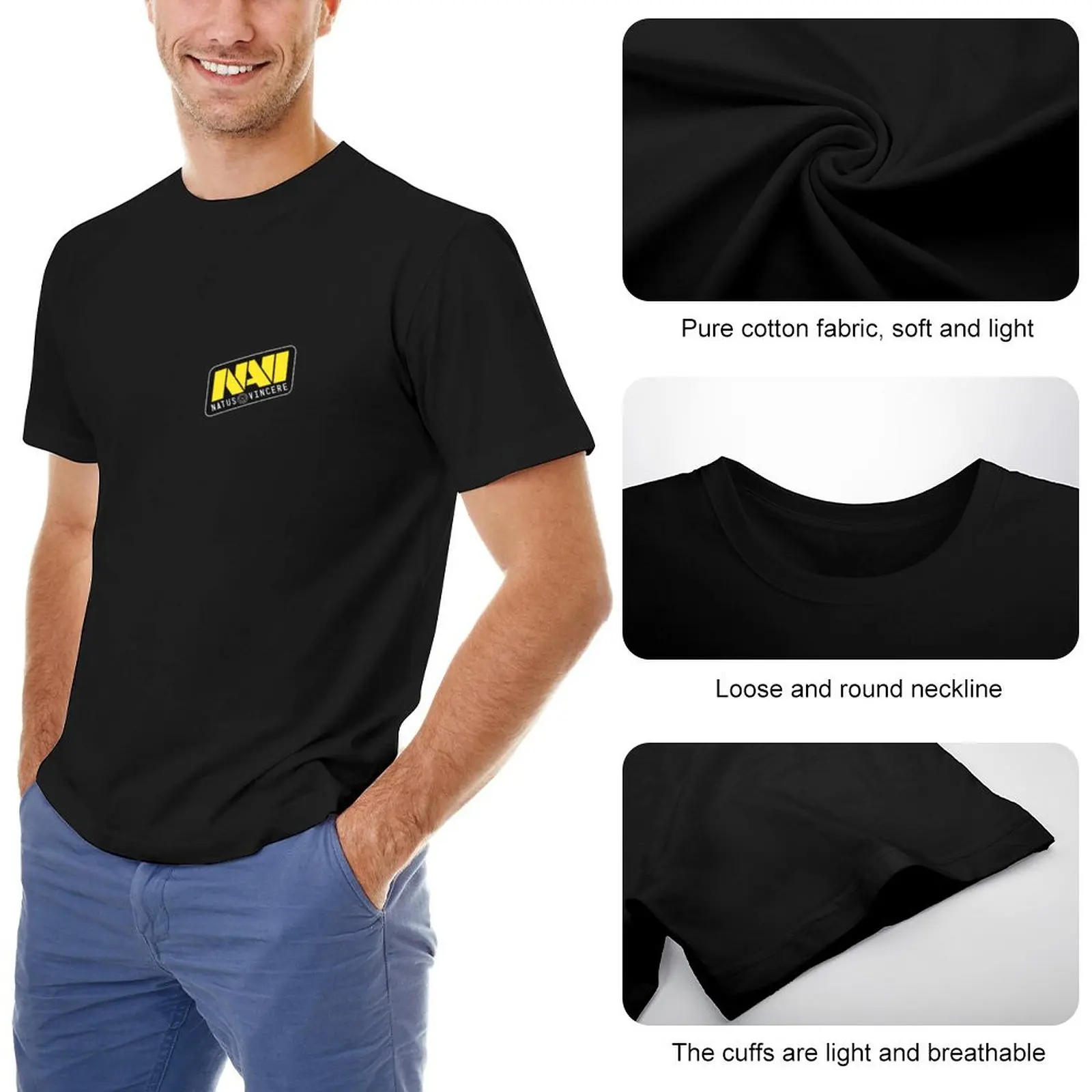 Фото Футболка Natus Vincere, короткая футболка, кавайная одежда, мужские футболки чемпиона №2