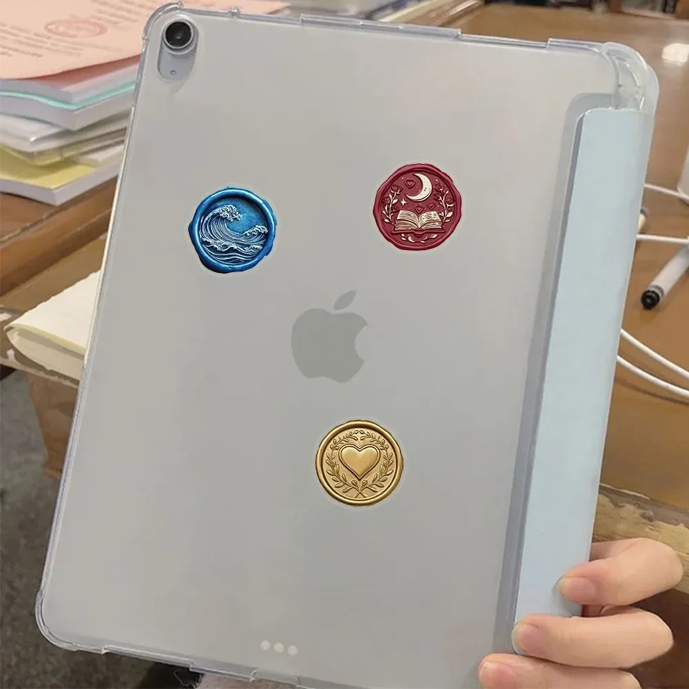 레트로 화염 씰 스티커 장 PET 소재 휴대폰 스크랩북킹 데칼 높은 미적 가치 봉투 장식