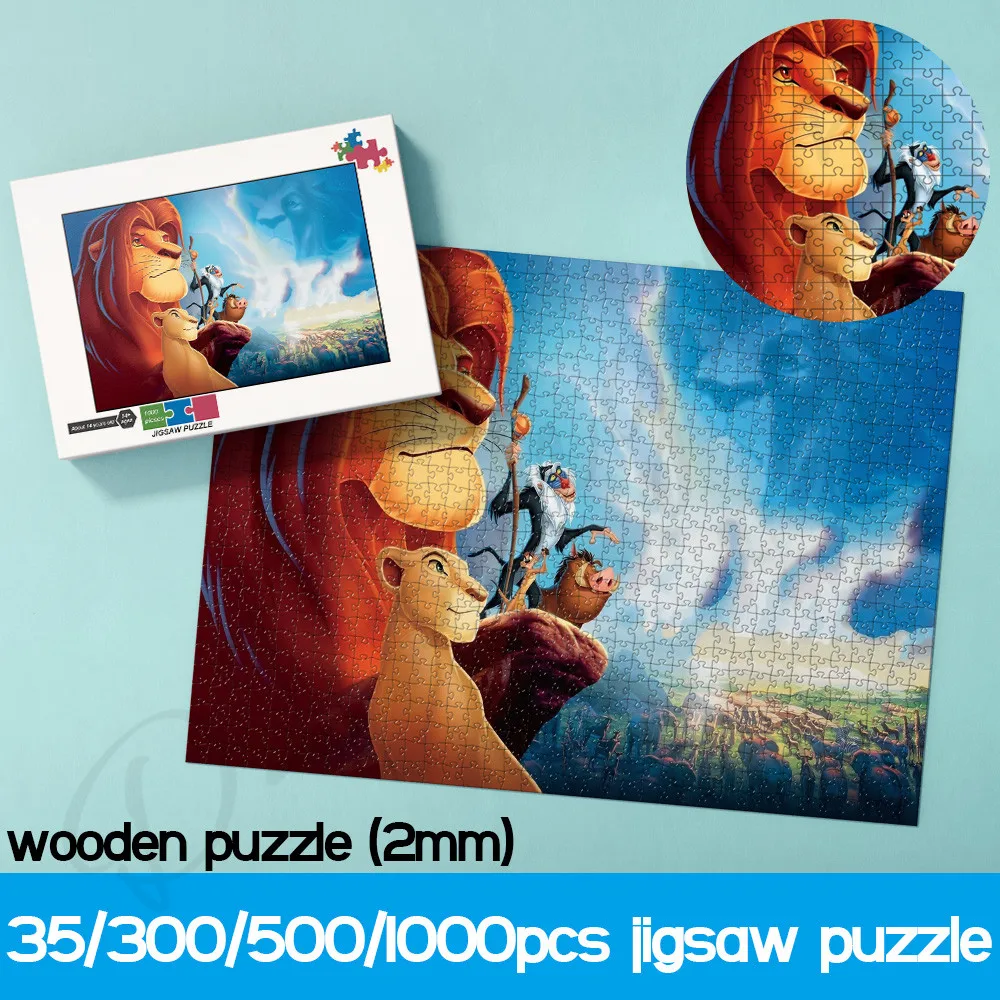 

Disney Animated Film Jigsaw Puzzles The Lion King 35 300 500 1000 Pieces Cartoon Wooden Puzzles Educational Toys and Hobbies