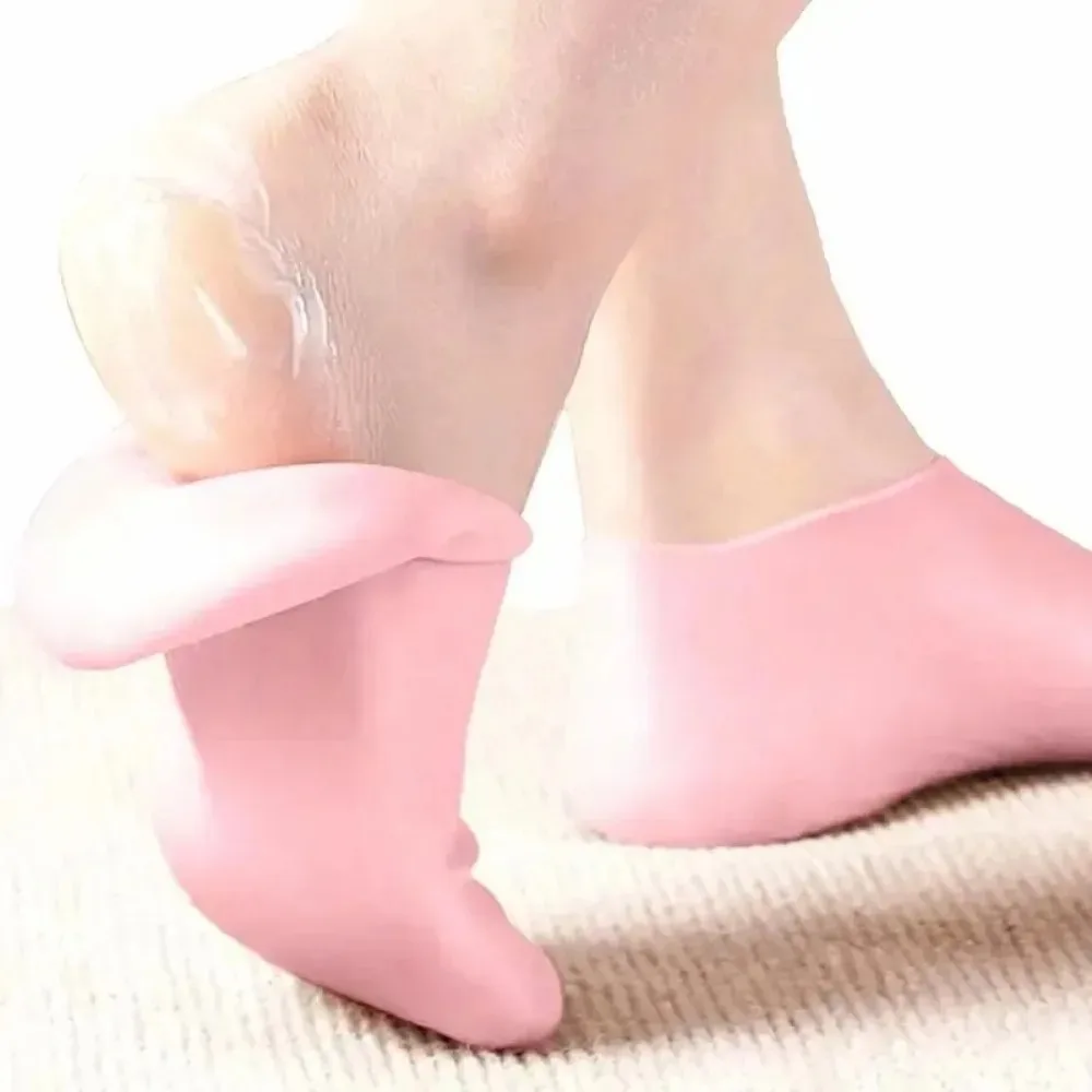 실리콘 보습 힐 양말, 여성용 건조하고 갈라진 발 피부 보호대, 발 관리용품