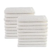 18-Piece Cotton Kitchen Bar Mop Cleaning Dishcloth Set White Absorbent Durable Easy Care Household All Surfaces Machine Wash 2